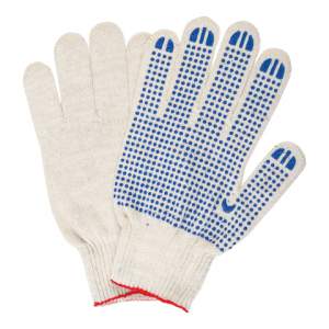 Перчатки хоз. х/б ЛАЙМА ЛЮКС ПВХ прочные 4...